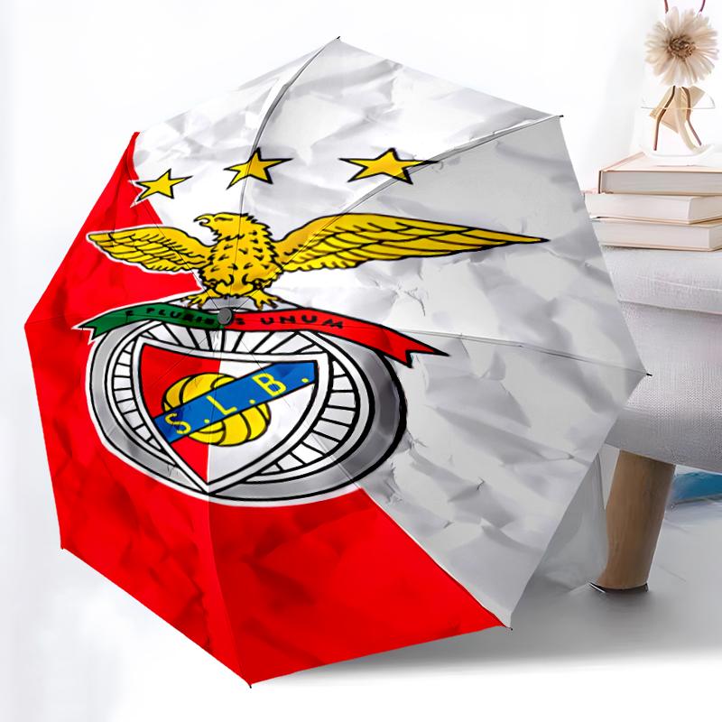Printed Sport Lisboa e BenficaPrinted Folding Umbrella,Outdoor,Leisure,And Travel Umbrella,Durable Umbrella Fabric,Birthday And Holiday Gift