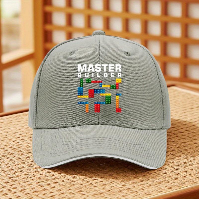 

Master Builder Blocks Print Baseball Cap Adjustable Polyester Casual Outdoor Summer Cap for Adults One Size