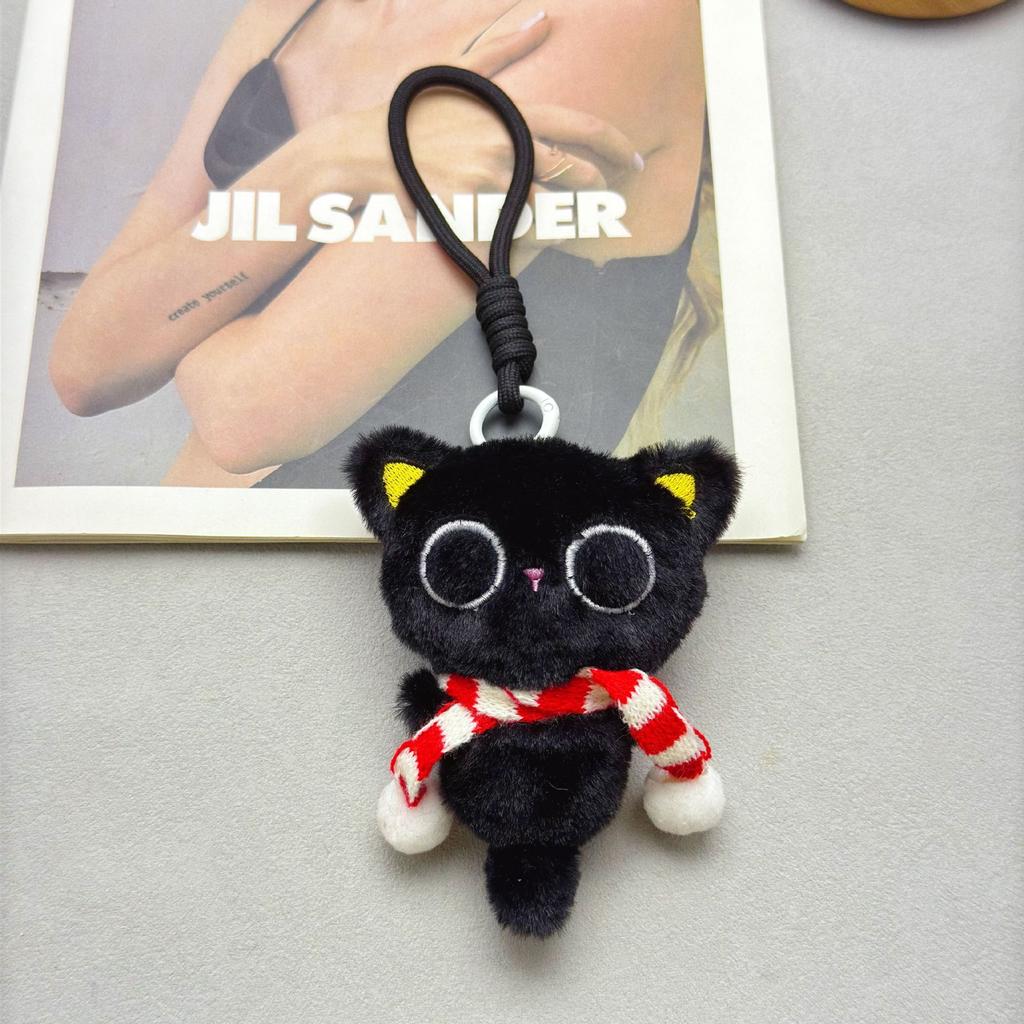 Popular Little Black Cat Plush Doll Pendant Cute Doll Doll Keychain Children's Bag Pendant Gift