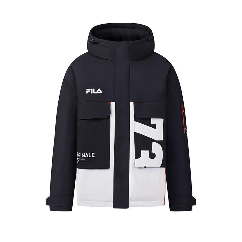 

FILA Original Fashion Casual Sports Versatile Punk Work Style Loose Hooded Woven Down Jacket Men Outerwear Legendary-Blue F11M549913FNV M