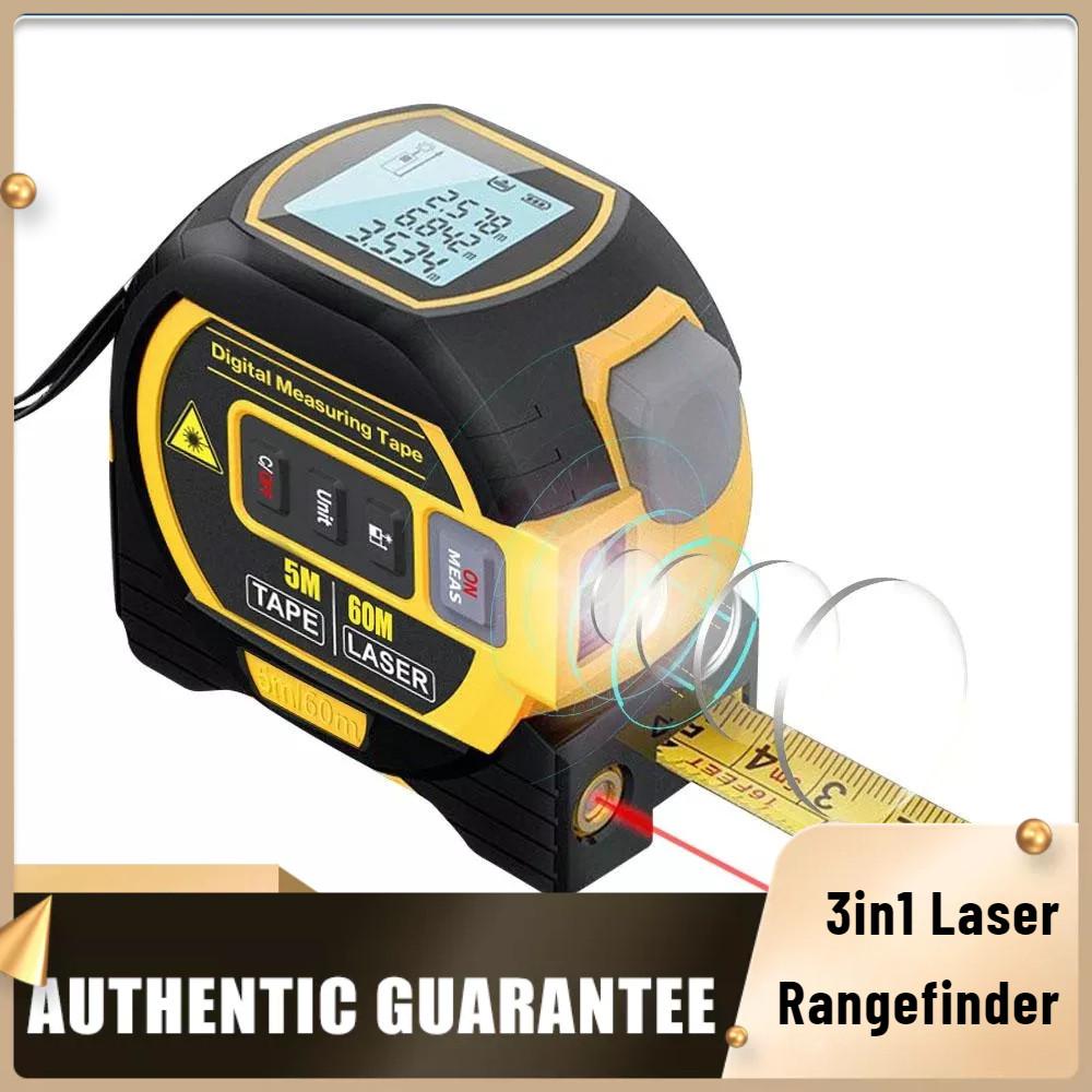 

Лазерный дальномер 3в1 5м Рулетка Линейка ЖК-дисплей Измеритель расстояния Измерительное оборудование для площади и объема зданий 40m