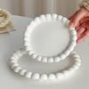 Ins Style Beaded Dessert Plate French Western Food Plate Ceramic Breakfast Plate Ornaments Poses Ceramic Dishes