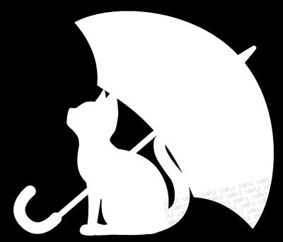 Katt och Paraply Skärdekal Regnskydd Kattdesign Bildekal Dekal för Utsmyckning