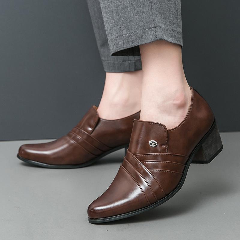 Biznesowe Szpilki dla Mężczyzn PU Szpiczaste Bankiet Ślubny Formalna Moda Fryzjer Męskie Buty