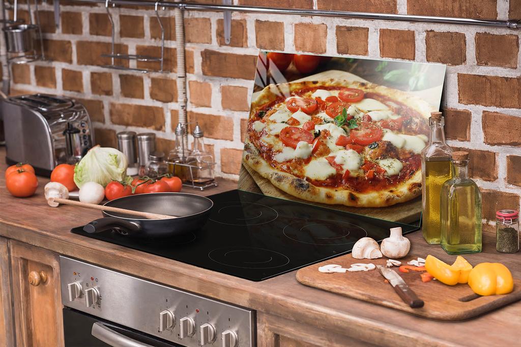SZKLANA PŁYTA OCHRONNA NA KUCHENKĘ 70x52 PIZZA