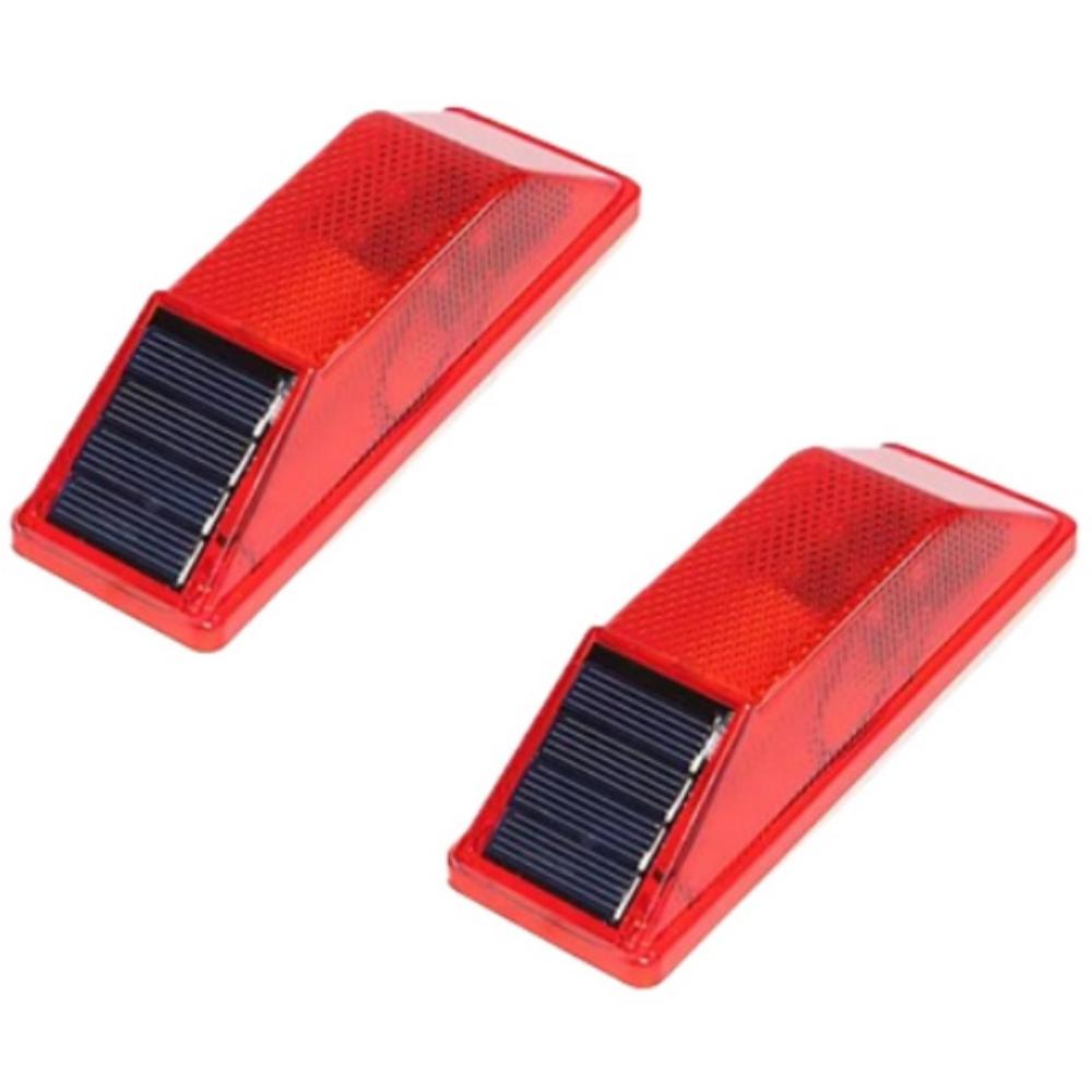2pcs Double Side Warning LED Lamp Rechargeable Construction Obstacle Light Car Accessories