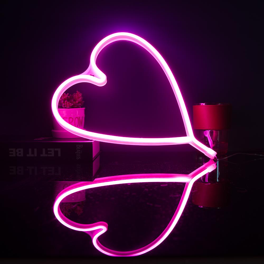 1PC Led Big Love Neon Modeling Light Room Decoration Hanging Wall Proposal Arrangement Battery Operated Or Usb Powered