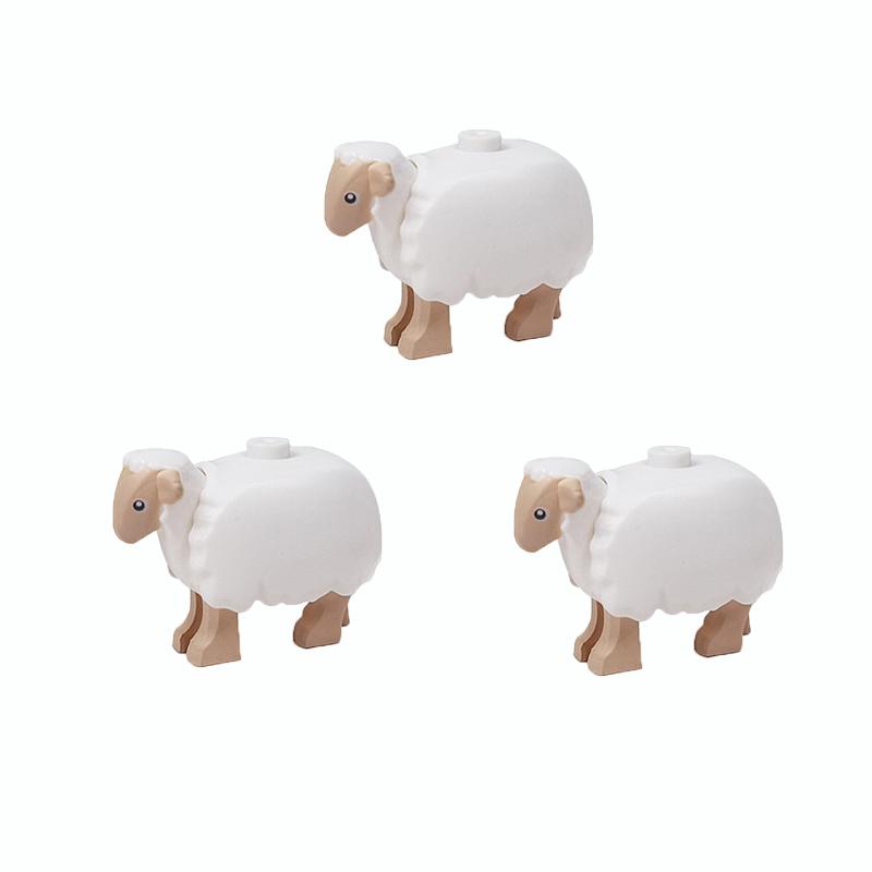 MOC Bricks Toys Model Farm Building blocks Cattle Horse Carriage Transport Vegetable Garden Flower Plant Friut Field Tree Animal