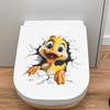 Cartoon Duckling Peek-a-Boo Toilet Seat Sticker Bathroom Decor Self-Adhesive Removable Decal