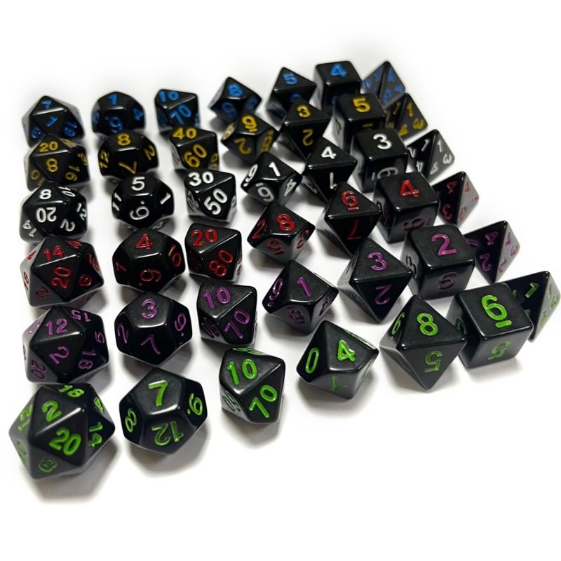 7Pieces DND-Dice Polyhedral Dice Set Transparent-D&D-Dice for D&D-Dungeons-RPG-Pathfinder-MTG-Role Playing Table Game