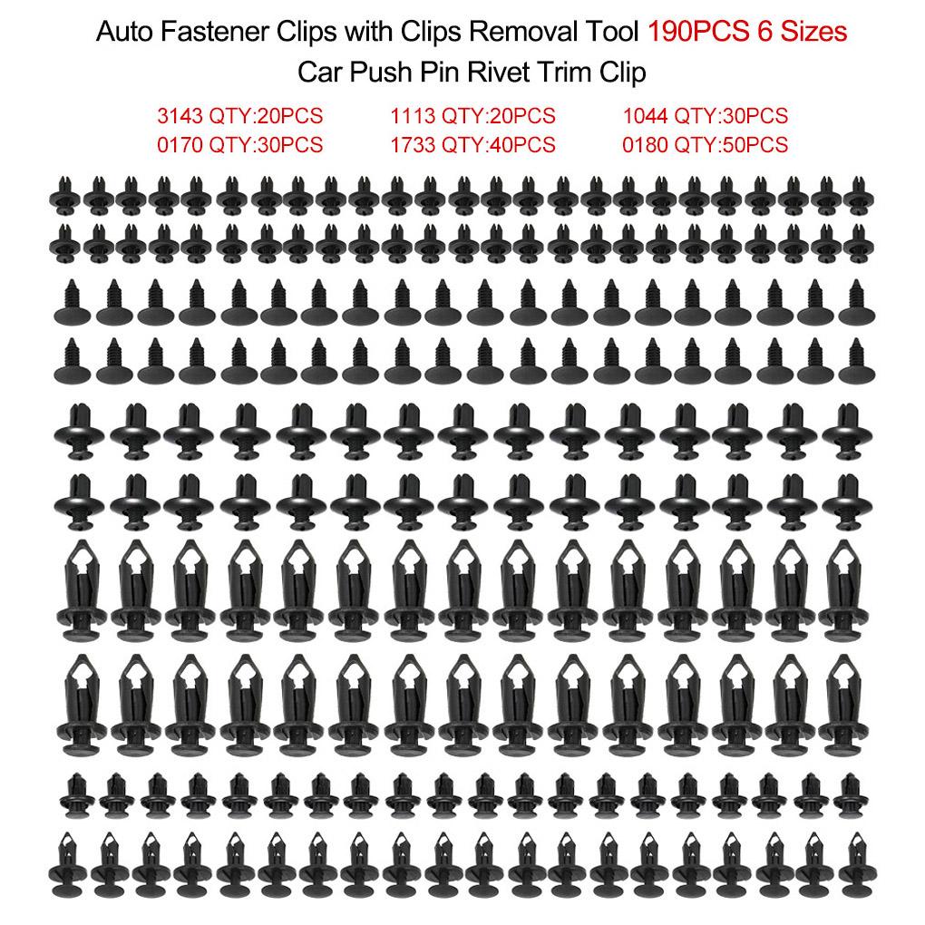 1000/500/190/100 pcs Automotive Plastic Rivet Car Fender Bumper Interior Trim Push Pin Clips Kit Car Accessories