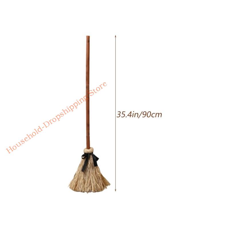 Interactive Haunted Broom Prop Automatic Motion Activated Dancing LED Lights Halloween Sound Effects Indoor Outdoor Party
