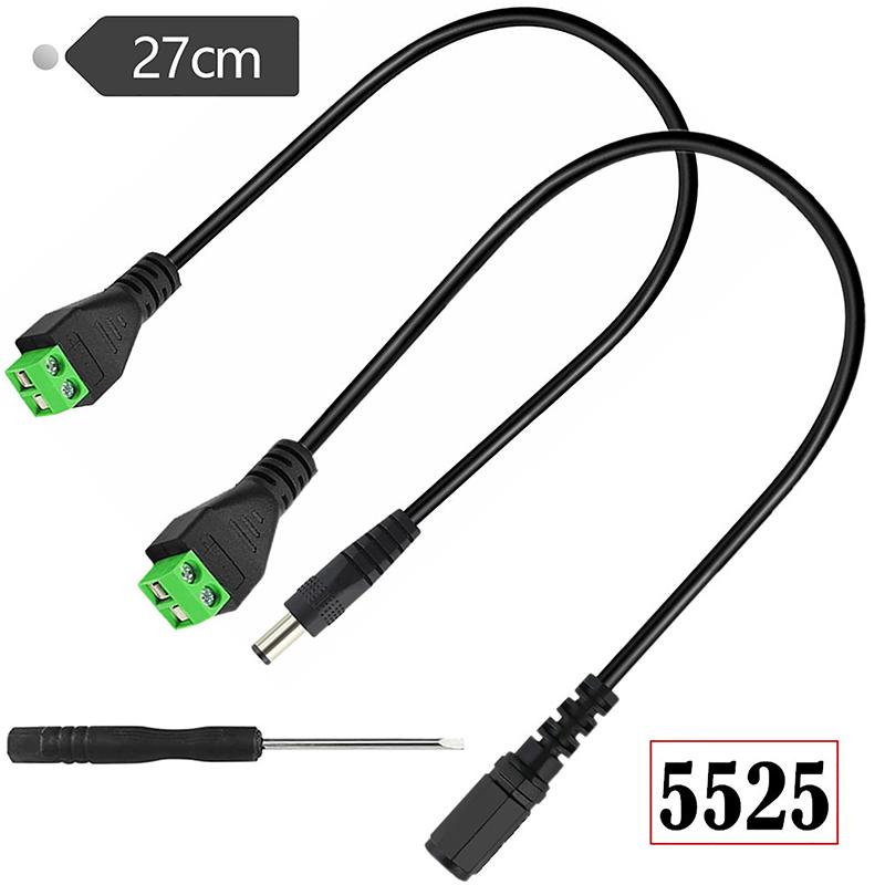 DC Strømkabel 5.5*2.1/5.5*2.5mm/3.5*1.35mm Hunn Hann Kontakt Jack Plugg Tilkobling For LED Stripe CCTV Sikkerhetskamera DVR
