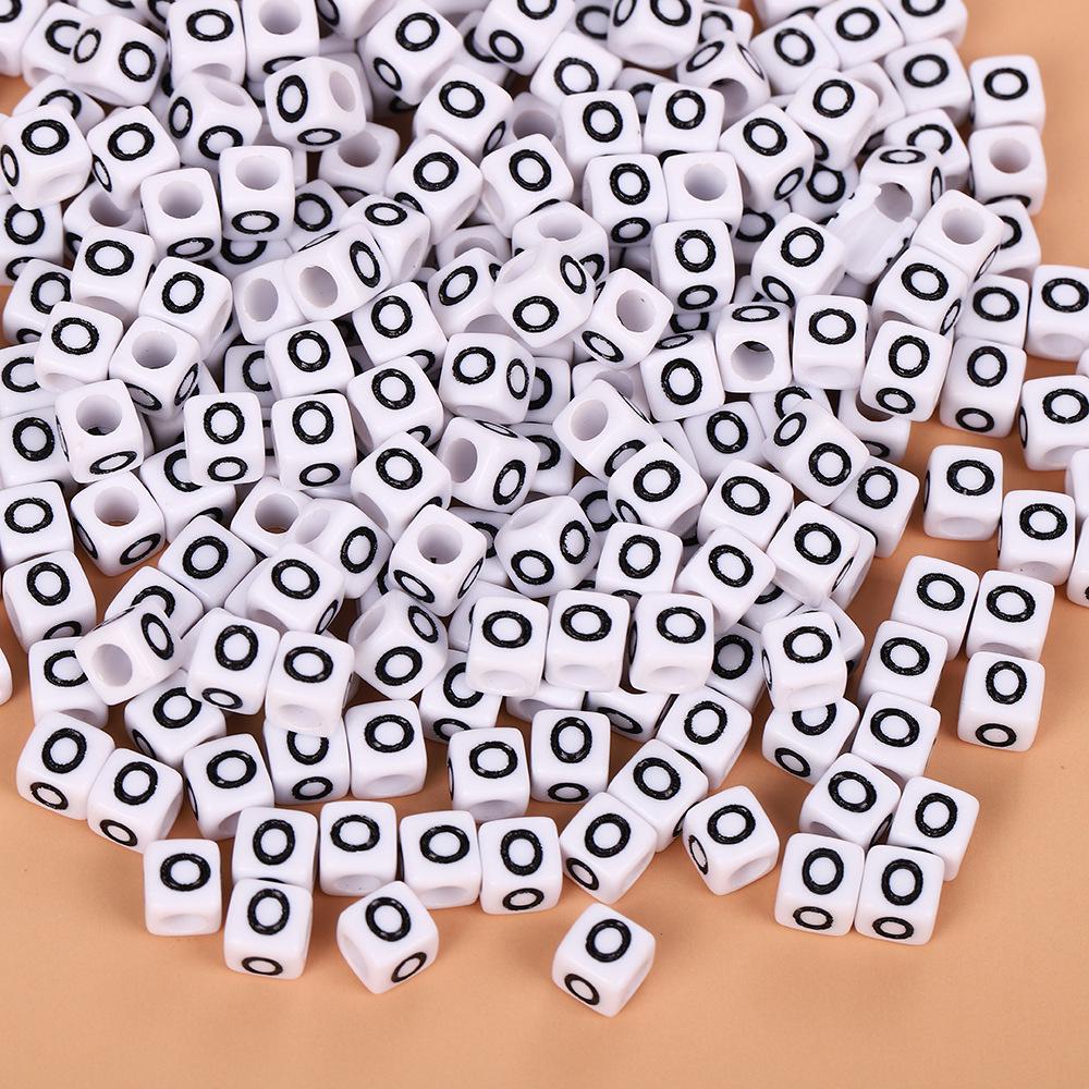 Square Acrylic A-Z English Letter Beads (6mm/7mm/8mm/10mm) for Jewelry Making