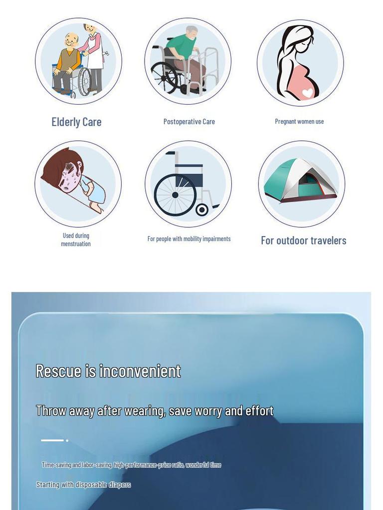 Kijiafu Extra Thick Adult Diapers - Large Size for Men and Women