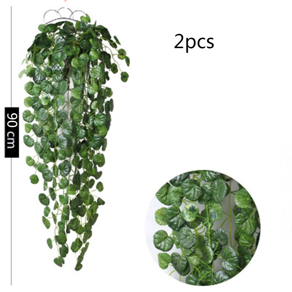 2Pc 90Cm Artificial Hanging Plant Greenery Vine Leaf Garland Begonia Leaf Rattan