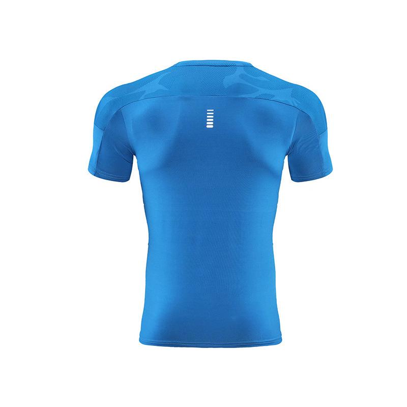 Herren Europäischer und Amerikanischer Stil Schnelltrocknendes Tarnmuster Patchwork Fitness-T-Shirt