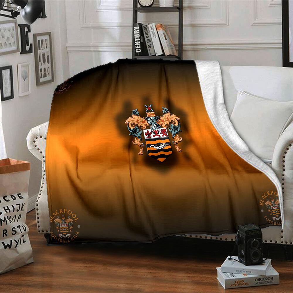 Coperta in Flanella con Stemma del Blackpool Football Club, Poliestere Morbido, Design Moderno, Per Tutte le Stagioni per Campeggio, Viaggi, Regali per le Feste o Compleanni