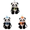 Police Panda Plush Backpack With Cartoon Pattern Adjustable Shoulder Bag Straps