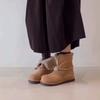 Retro Cuffed Snow Boots Women's New Winter Versatile Fleece Warm Belt Buckle Fluffy Cotton Shoes