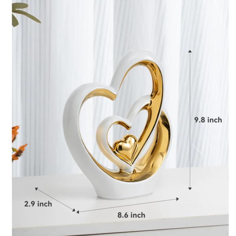 Sculpture décorative d'ambiance romantique nordique en céramique, connexion amoureuse, lumière, luxe, combinaison, décoration pour la maison, la Saint-Valentin