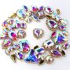 Mixed 50-Piece Crystal Claw Chain Set for DIY Wedding Dress & Headdress Accessories