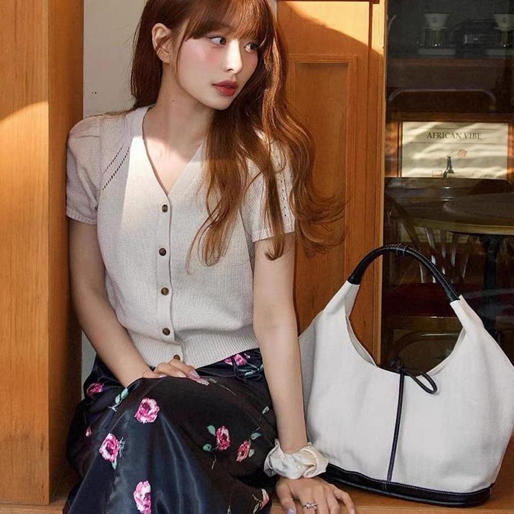 Canvas Tote Bag Women's Shoulder Handbag Large Capacity Commuter Bag Underarm Bag