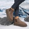 fashion Snow Boots for Women Flat Heel Booties Ladies Ankle Boots Winter Footwear Boots Women Round Toe