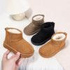 Kids Winter Warm Fleece-Lined Ankle Boots Non-Slip Rubber Sole Cotton Insole Snow Girls Boys