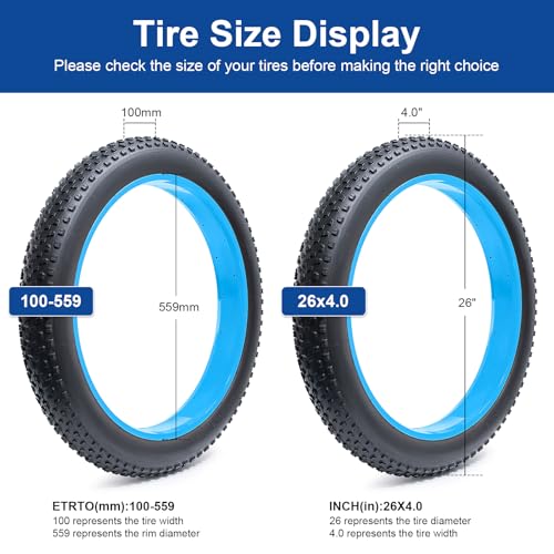 FengCan 26x4.0 Tire, 26x4.0 100-559 Bicycle Tire, Compatible with 26-inch Fat Bikes, Mountain Bikes, and Electric Bikes, 4.0-inch Section Width (BQ084