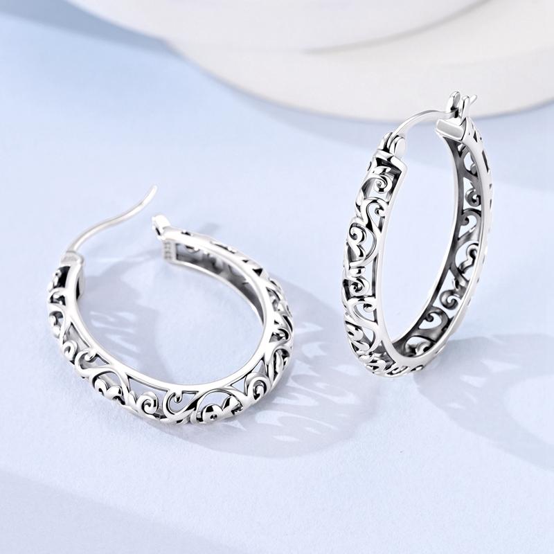 925 Sterling Silver Earrings Eternal Infinite Love Heart Starlight Hoops Earrings for Women Ladies Wedding Jewelry Fashion Gifts