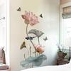 Lotus Flower Self Adhesive Wall Sticker Decal for Bedroom Living Room Home Decor Wall Art Room Decoration