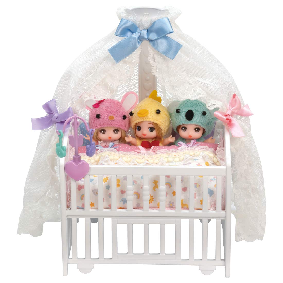 

Takara Tomy Triplet Baby Doll Pretend Play Toy for Ages 3 and Meets Toy Safety Standards and ST Mark Licca-chan LF-09 Crib Dress-up Up, Certified.