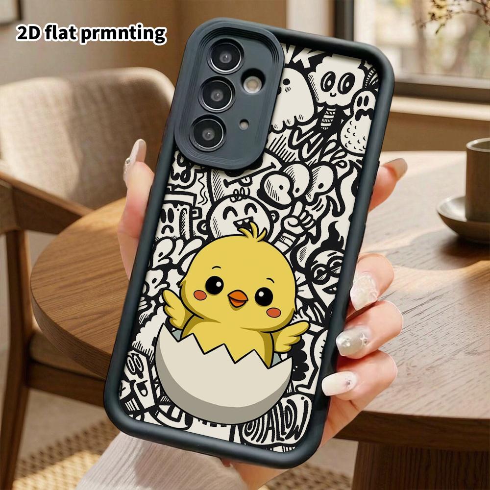 Phone Case: 2D Flat Samsung Galaxy A34 A35 M05 M06 S20 S22 S21 FE Plus 5G Protective Case, Broken Shell Little Yellow Chicken, Christmas and Halloween