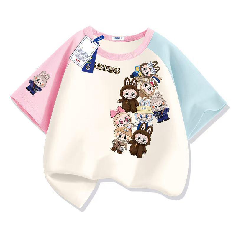 LABUBU Anime 3D Print Cartoon Anime Kids T-Shirt Summer Short Sleeve Tee Girl Boy T-Shirt Tops