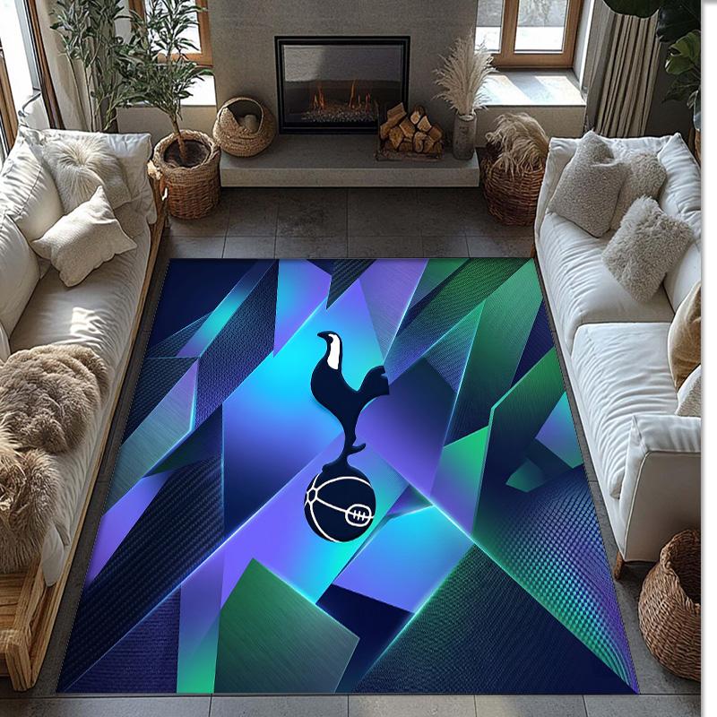 Tottenham Hotspur Bedrukte Flanellen Vloerkleed Antislip Zacht Polyester Vloerkleed Binnen Decoratie Mat voor Slaapkamer Woonkamer Bank