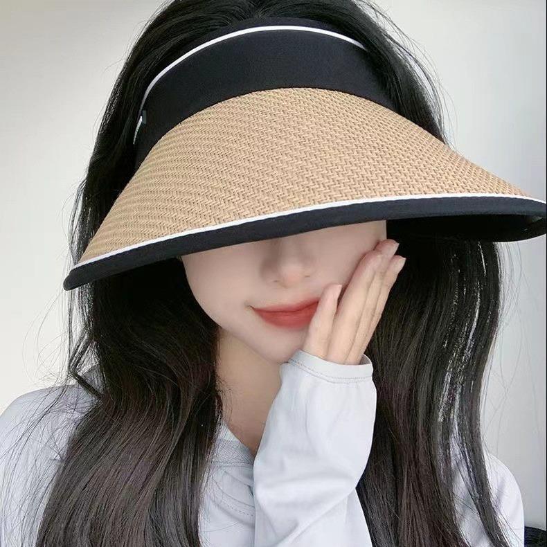 Large brim summer empty top summer UV protection sun protection hat female UV sun hat sun hat face cover UPF50 +