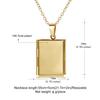 CJH 316L Stainless Steel Can Open Geometric Square Phase Box Necklace Pendant Novelty Gifts for Couples Engraved Jewelry