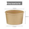 Disposable Kraft Paper Soup Bowl with Lid - Thickened Round Takeaway Meal Box for Porridge and Lunch