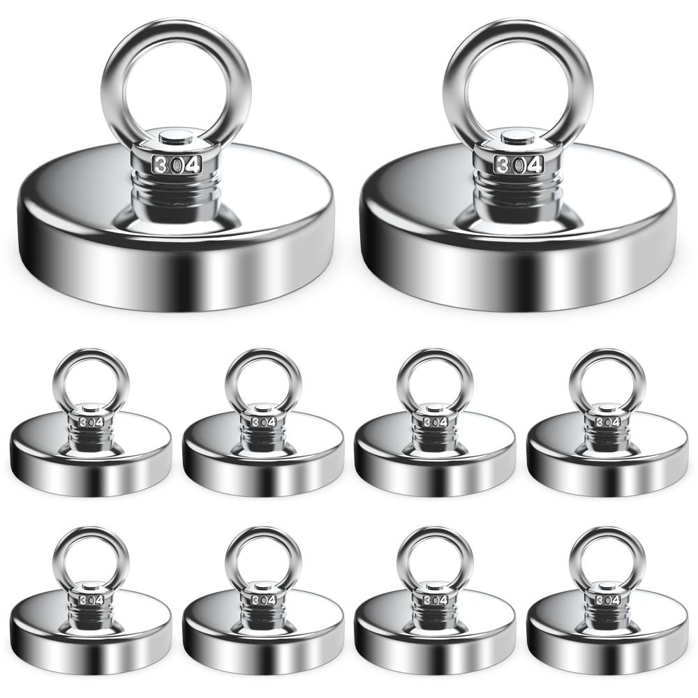 D16-D90mm Super Strong Neodymium Fishing Hook N52 Heavy Duty Magnet Neodymium Magnet with Countersunk Hole Eyebolt