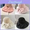 Sun Protection Foldable Sun Hat With Large Brim And Bow For Women Summer Sunshade Accessory