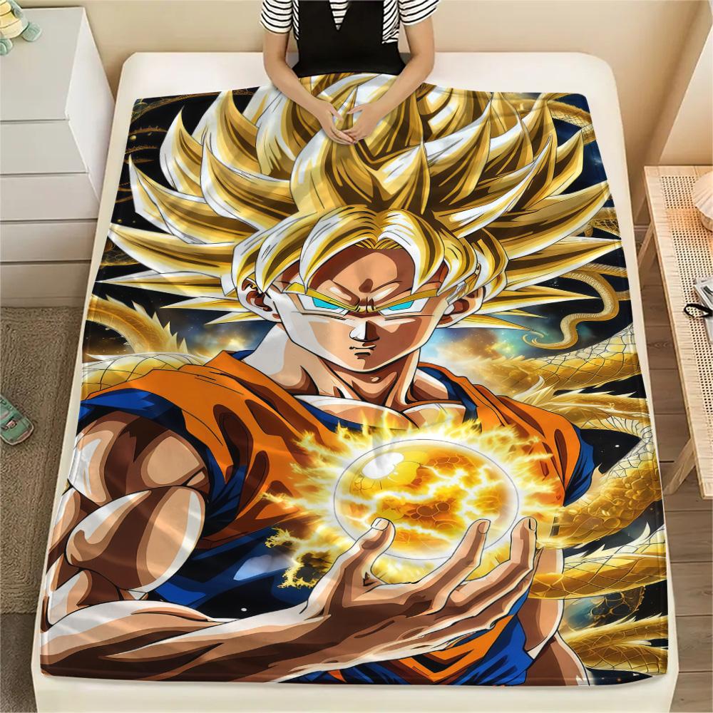 1PC Dragon Ball Super Patterned Flannel Blanket Suitable For All Seasons For Home Decor Warmth And Comfort Gifts Holiday Present