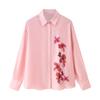 Spring/Summer 2025 Women's Floral Silk Satin Shirt: Elegant, Versatile, Comfy