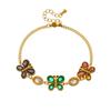 Gold Vintage Cz Butterfly Curb Chain Bracelet