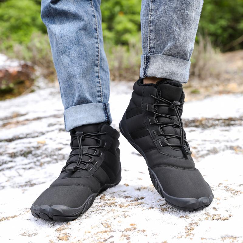 Plush Outdoor Hiking Sneakers Winter Warm Climbing Shoes Unisex High-top Snow Boots Ankle Booties Anti-slip Cotton Shoes