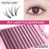 Fishtail Mixed Large Capacity False Eyelashes - Single Cluster Hot Melt Grafting, Segmented Manga Style
