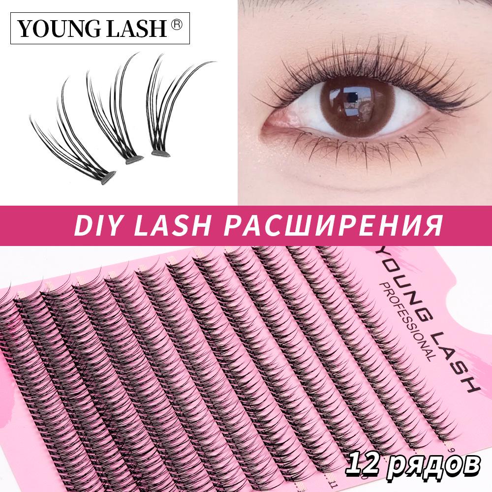 Fishtail Mixed Large Capacity False Eyelashes - Single Cluster Hot Melt Grafting, Segmented Manga Style