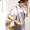 New Japanese Style Kitchen Apron Linen Cotton Cross-back Women's Pinafore Stain-resistant Gardening Aprons for Adult