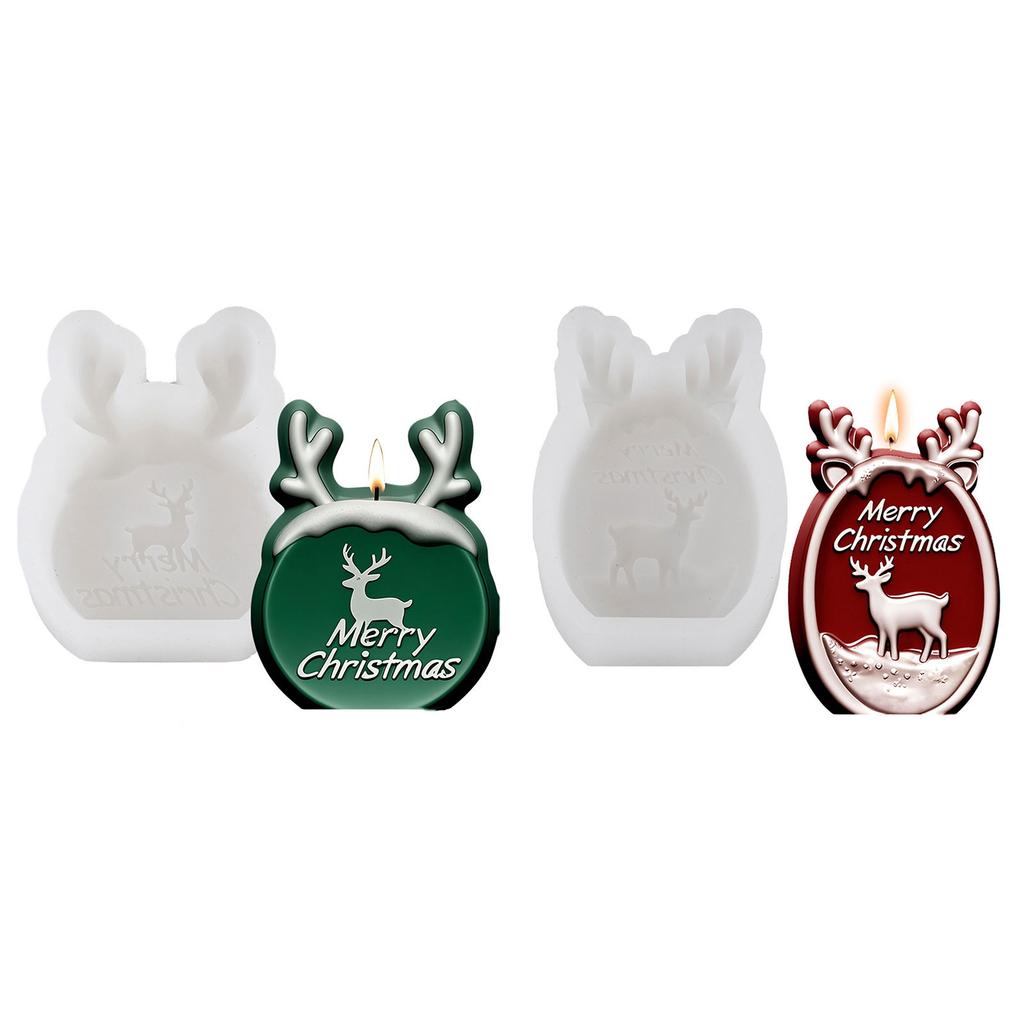 Reindeer Silicone Mold Christmas Themed Silicone Candle Mold For Candle Soap Making Christmas Party Home Decorations