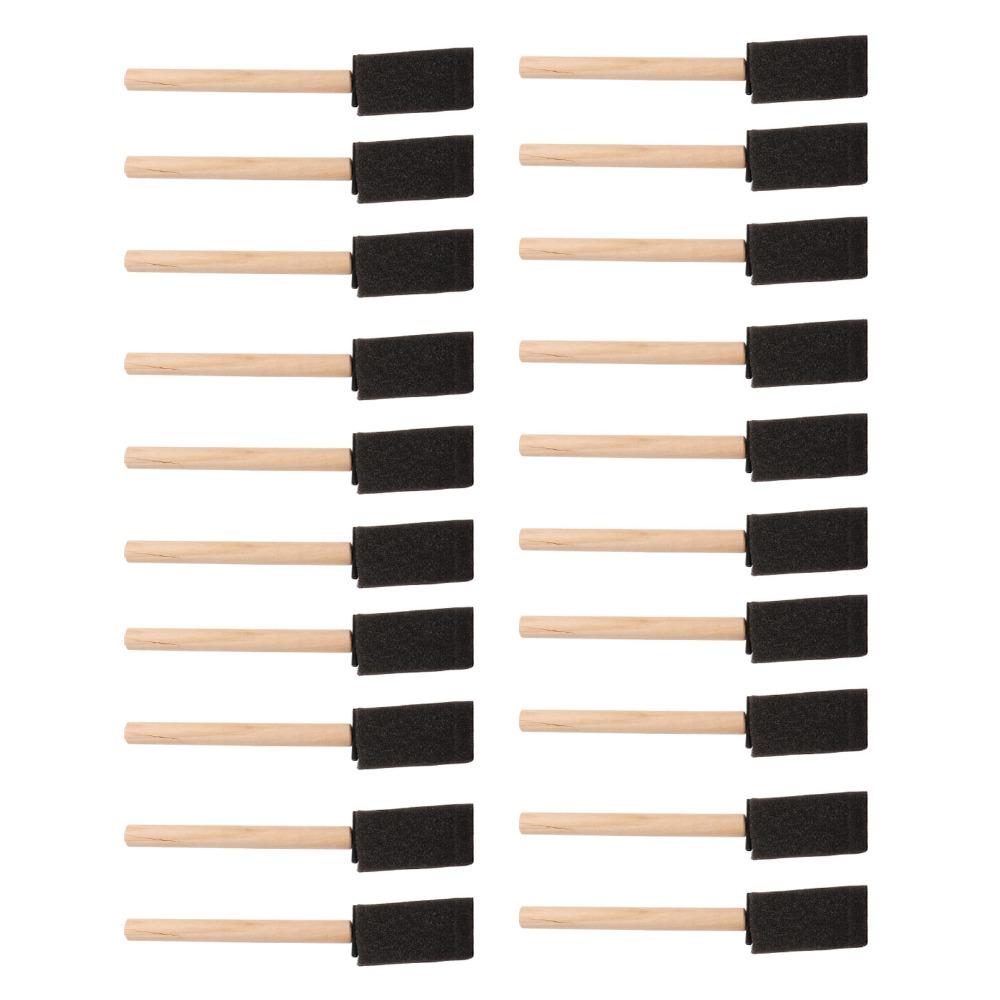 20Pcs Length 15cm Foam Paint Brush Wood Paint Sponge Brush Durable Sponge Painting Set for Acrylics